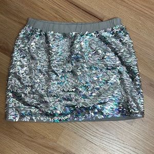 NEW Crewcuts Silver Iridescent Sequin Skirt - 8